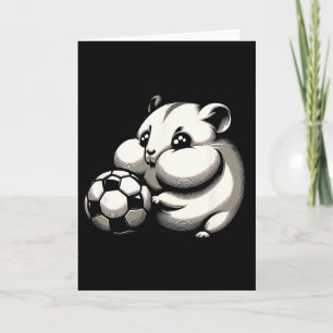 Mollige Hamster Met Voetbal Ll Cartoon Kawaii  Kaart