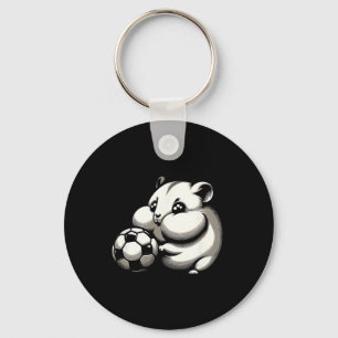 Mollige Hamster Met Voetbal Ll Cartoon Kawaii Sleutelhanger
