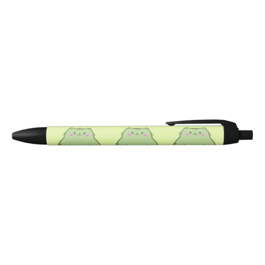 Mollige Matcha Groene Kitty Zwarte Inkt Pen (Bovenkant)