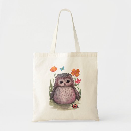 Mollige Paarse Uilentas Tote Bag (Voorkant)