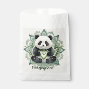 Mollige panda zittend in een lotushouding Zen Bedankzakje