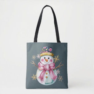 Mollige Sneeuwman Winter Vakantie Kerst Lief  Draagtas