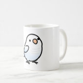 mollige witblauwe quaker-papegaai koffiemok (Voorkant rechts)