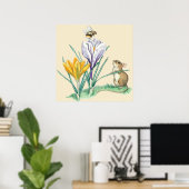 Molly Brett Natuur Muis Crocus Bee Poster (Thuiskantoor)
