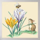 Molly Brett Natuur Muis Crocus Bee Poster (Voorkant)