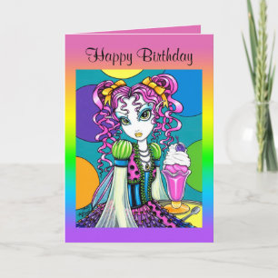"Molly" Cute Rainbow Soda Shop Faircard Kaart