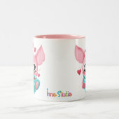 Molly de Micro Pig-Mok Tweekleurige Koffiemok (Center)