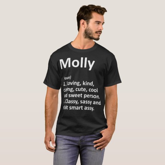 MOLLY Definition Persoonlijke naam Funny Gift T-shirt (Voorkant volledig)