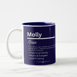 Molly, Girl Personalized Name Definition Mug Tweekleurige Koffiemok