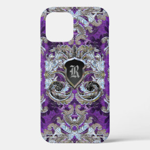 Molly Kourte Damask Monogram iPhone 12 Hoesje