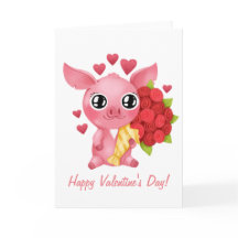 Molly la carte de la Saint Valentin Micro Pig