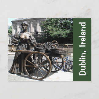 Molly Malone en Wheelbarrow Statue Ierland Card Briefkaart