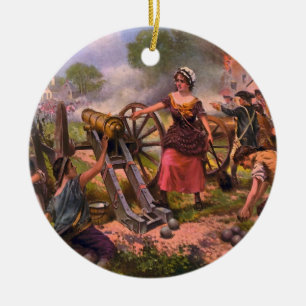 Molly Pitcher Firing Cannon in Battle of Monmouth Keramisch Ornament