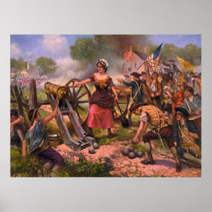 Molly Pitcher Firing Cannon in Battle of Monmouth Poster