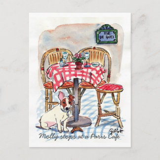 Molly Stopt op een kaartje voor Cafe Post in Parij Briefkaart