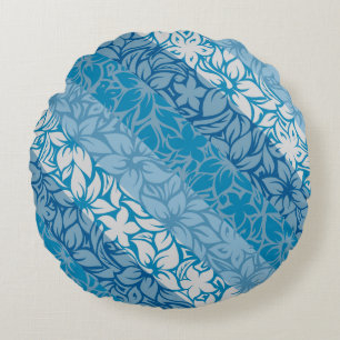 Moloaa Bay Hawaiian Hibiscus Striped Reversible Rond Kussen