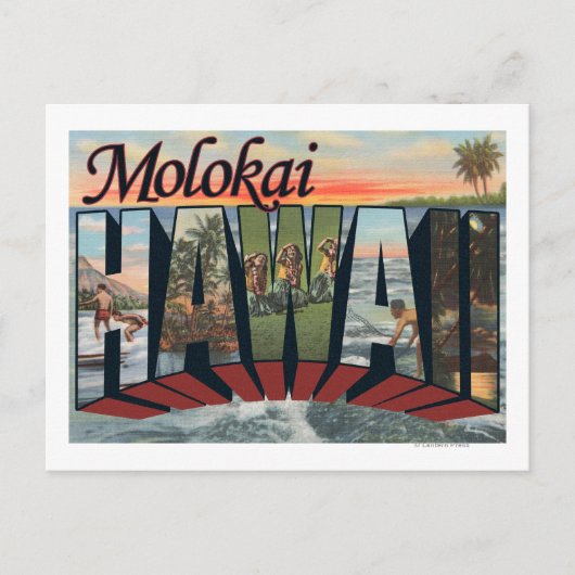 Molokai, Hawaii - Grote lettertjes Briefkaart (Voorkant)