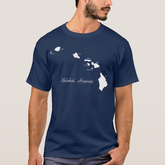 Molokai Hawaii met Hawaïaanse eilanden T-shirt (Voorkant)