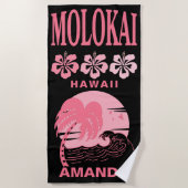 Molokai Hawaii Roze Beach Bachelorette Custom Strandlaken (Voorkant)