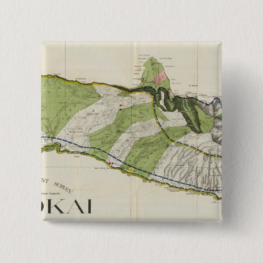 Molokai, Hawaii Vierkante Button 5,1 Cm (Voorkant)