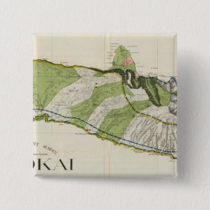 Molokai, Hawaii Vierkante Button 5,1 Cm