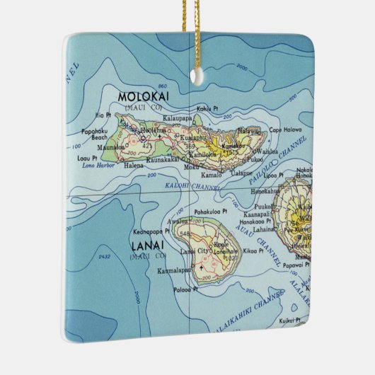 Molokai  kaart keramisch ornament (Rechts)