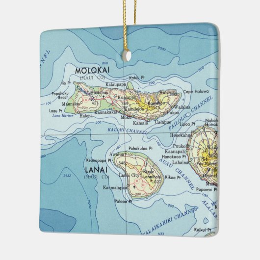 Molokai  kaart keramisch ornament (Links)