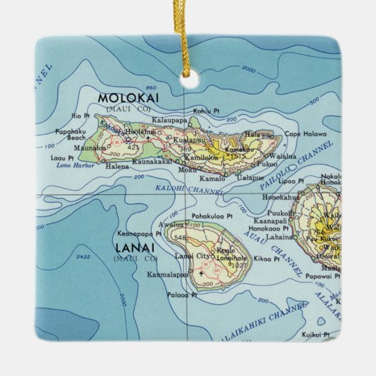 Molokai  kaart keramisch ornament (Voorkant)