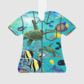 Molokini Cove Hawaiian Tropical Fish Aloha Shirt Ornament (voorkant)