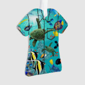Molokini Cove Hawaiian Tropical Fish Aloha Shirt Ornament (voorkant)