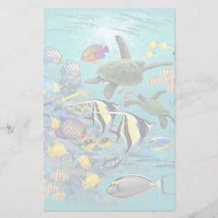 Molokini Cove Hawaiian Tropical Fish Zee Turtle Briefpapier