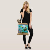 Molokini Cove Hawaiian Tropical Monogram Beach Bag Draagtas (Op model)