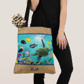 Molokini Cove Hawaiian Tropical Monogram Beach Bag Draagtas (Dichtbij)