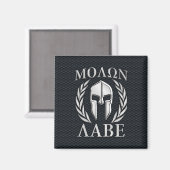 Molon Labe Chrome Als Spartaanse Helm op Grille Magneet (Voorkant / Achterkant)