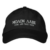 Molon Labe Geborduurde Pet (Voorkant)