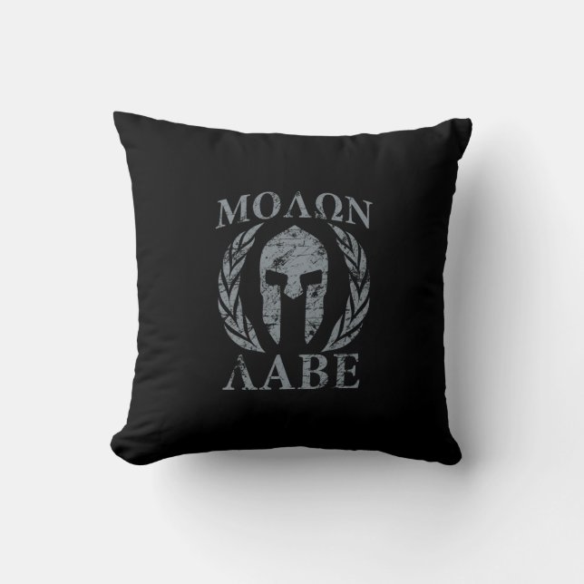 Molon Labe Grunge Spartan Armor Kussen (Voorkant)
