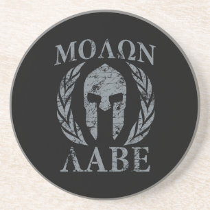 Molon Labe Grunge Spartan Armor Zandsteen Onderzetter