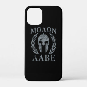 Molon Labe Grunge Spartan Helmet iPhone 12 Mini Hoesje
