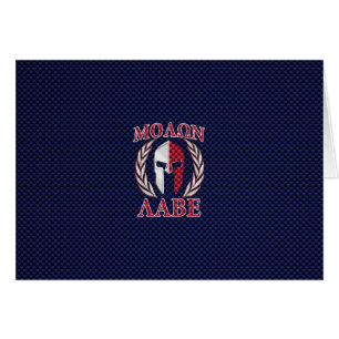 Molon Labe Guerrier Masque bleu fibre de carbone I