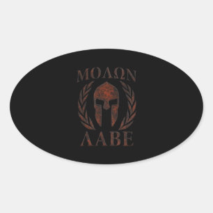 Molon Labe Iron Warrior Laurels Ovale Sticker