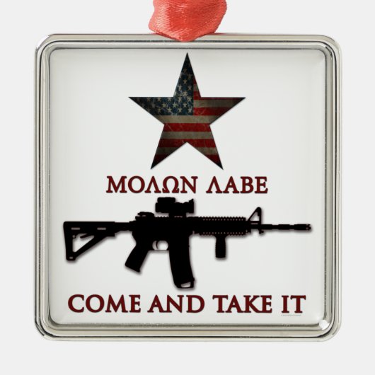 Molon Labe - kom mee Metalen Ornament (Voorkant)