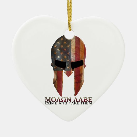 Molon Labe - Kom mee naar de VS Spartan Keramisch Ornament (Voorkant)