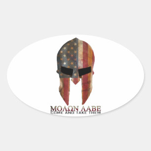 Molon Labe - Kom mee naar de VS Spartan Ovale Sticker