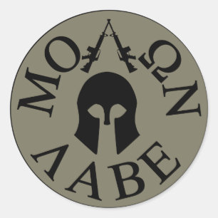 Molon Labe, kom ze halen Ronde Sticker