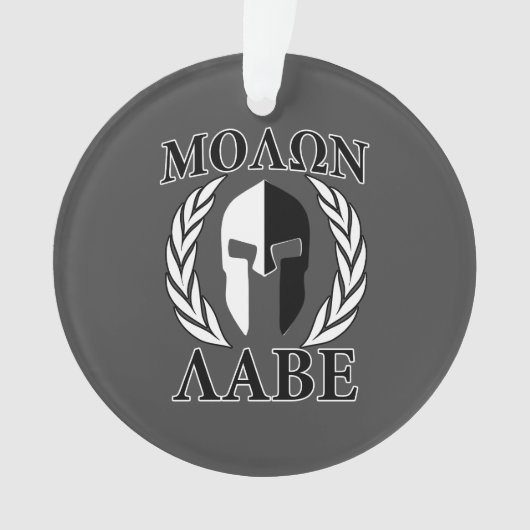 Molon Labe Laurels en Masque Spartiate Noir & Blan (devant)