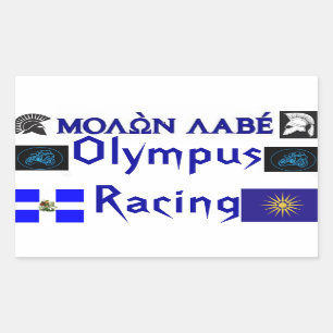 Molon Labe Olympus Racing Sticket Rechthoekige Sticker