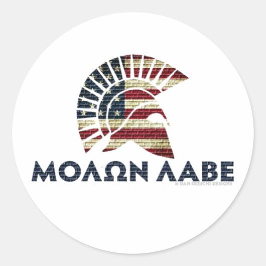 Molon Labe. Ronde Sticker (Voorkant)