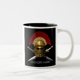 Molon Labe Skull Tweekleurige Koffiemok
