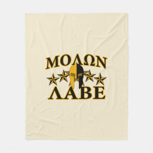 Molon Labe Spartaanse krijger helm 5 sterren Goud Fleece Deken