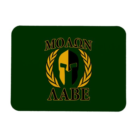 Molon Labe Spartaanse Lauweren Bosgroen Decor Magneet (Horizontaal)